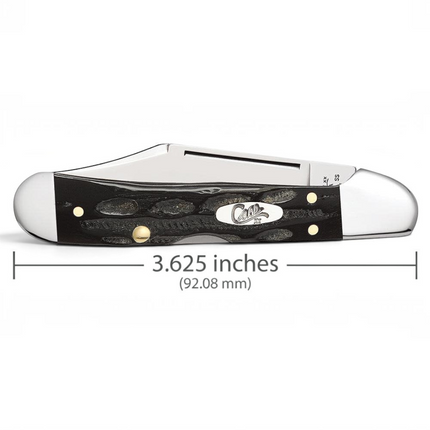 Razor Sharp AZ Case Mini CopperLock knife with a jigged buffalo horn handle and mirror-polished stainless steel blade.