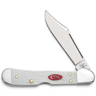 Razor Sharp AZ Case SparXX Mini CopperLock pocket knife with a white jigged synthetic handle and mirror-polished blade