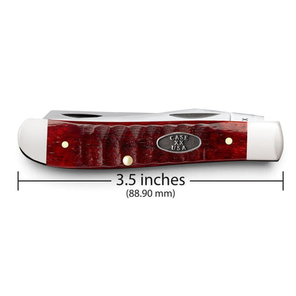 Razor Sharp AZ Case Mini Trapper knife with Old Red Bone gator jigged handle and mirror-polished stainless steel