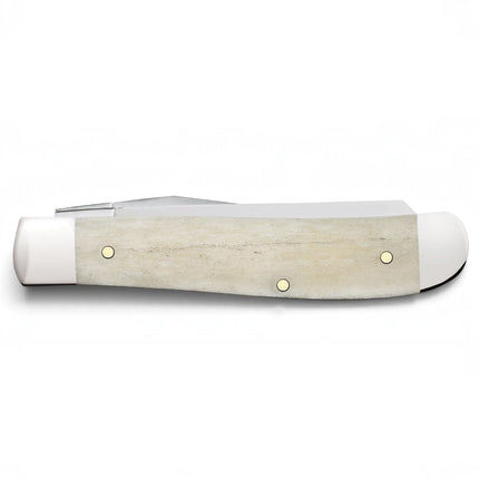 Razor Sharp AZ Case Mini Trapper pocket knife featuring a smooth natural bone handle and stainless steel blades.