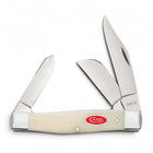 Razor Sharp AZ Case Smooth Natural Bone Large Stockman folding knife with three mirror-polished stainless steel blades
