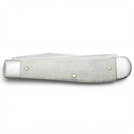 Razor Sharp AZ Case U.S. Veteran Trapper knife with smooth natural bone handle and polished stainless steel bolsters