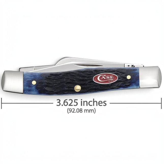 Razor Sharp AZ Case Rogers Jig navy blue bone handle medium Stockman pocket knife with nickel silver bolsters