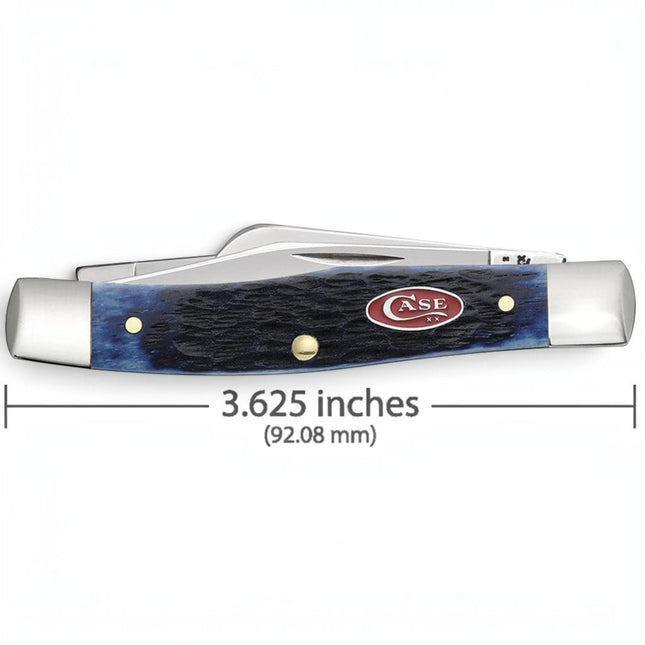 Razor Sharp AZ Case Rogers Jig navy blue bone handle medium Stockman pocket knife with nickel silver bolsters
