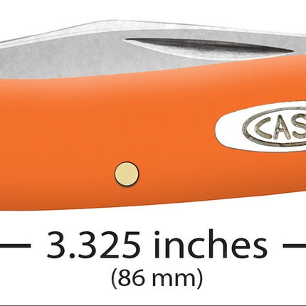 Razor Sharp AZ Case Smooth Orange Synthetic Medium Jack pocket knife with nickel silver bolsters and oval shield