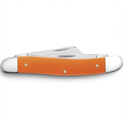 Razor Sharp AZ Case Smooth Orange Synthetic Medium Stockman folding knife with three stainless steel blades
