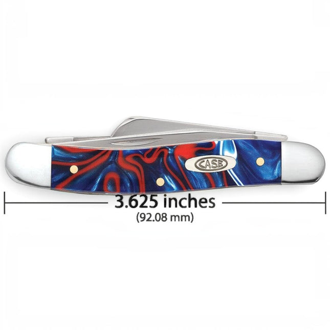 Case® Patriotic Kirinite Medium Stockman pocket knife with red, white, and blue swirled handle
