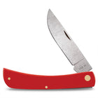 Razor Sharp AZ Case American Workman Sod Buster knife with a smooth red synthetic handle and carbon steel blade