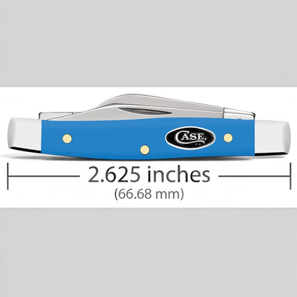 Razor Sharp AZ Case Small Stockman pocket knife with a smooth light blue synthetic handle and three stainless blades.