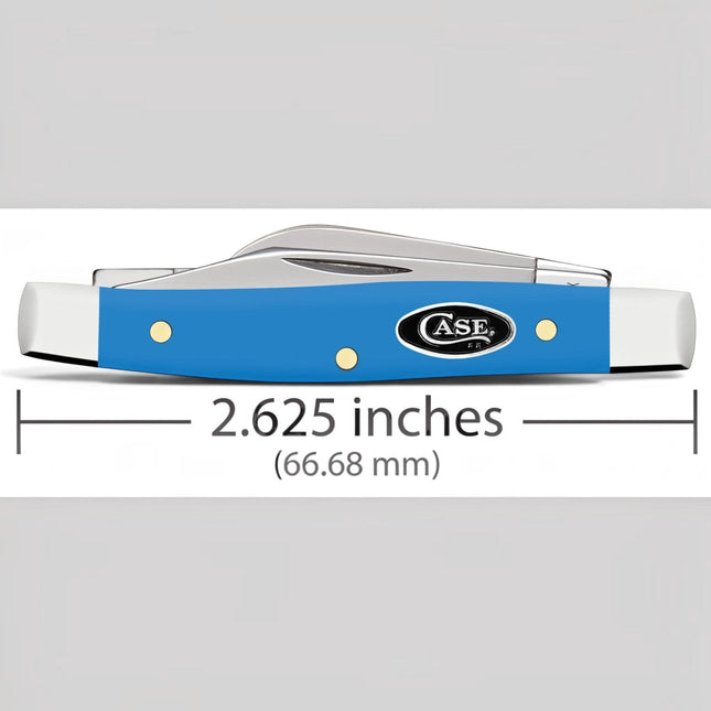 Razor Sharp AZ Case Small Stockman pocket knife with a smooth light blue synthetic handle and three stainless blades.