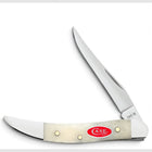Razor Sharp AZ Case Smooth Natural Bone Small Texas Toothpick pocket knife with a mirror-polished stainless clip blade