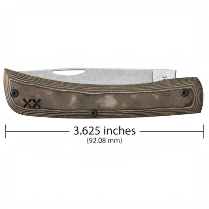 Razor Sharp AZ Case Crossroads XR Sod Buster Jr pocket knife with Luna Richlite handle and stonewashed S35VN blade