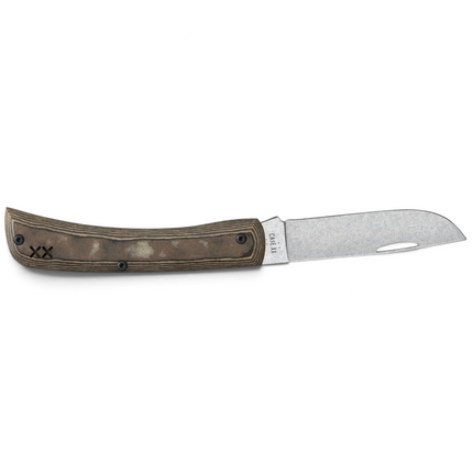 Razor Sharp AZ Case Crossroads XR Sod Buster Jr pocket knife with stonewashed S35VN blade and Luna Richlite handle