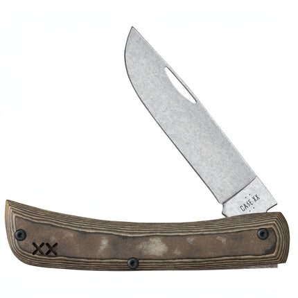 Razor Sharp AZ Case Crossroads XR Sod Buster Jr pocket knife with stonewashed S35VN blade and Luna Richlite handle