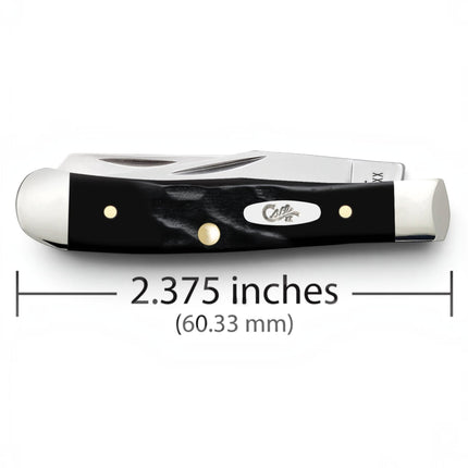 Razor Sharp AZ Case Rough Black jigged synthetic Tiny Trapper pocket knife with two stainless steel blades