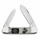 Razor Sharp AZ Case USMC Medium Stockman pocket knife with red synthetic handle and Marine Corps emblem
