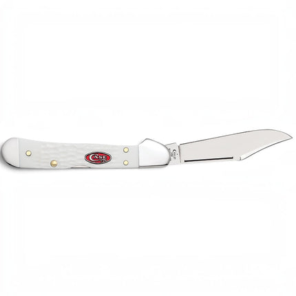 Razor Sharp AZ Case SparXX Mini CopperLock pocket knife with a white jigged synthetic handle and locking clip blade.