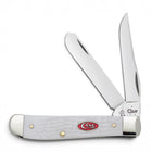 Razor Sharp AZ Case SparXX Mini Trapper knife with jigged white synthetic handle and two polished steel blades