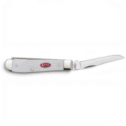Razor Sharp AZ Case SparXX Mini Trapper knife with a jigged white synthetic handle and a single open stainless blade.