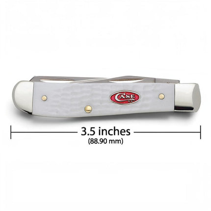 Razor Sharp AZ Case SparXX Mini Trapper knife with a white jigged synthetic handle and vibrant red shield logo
