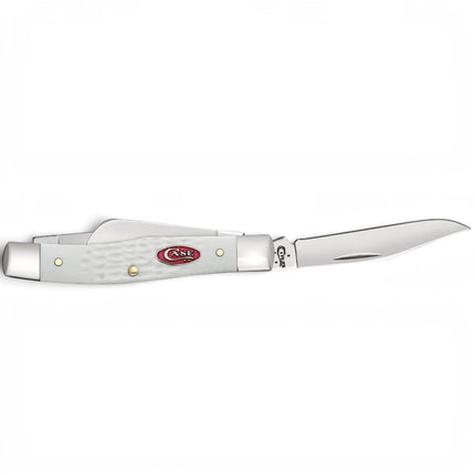 Razor Sharp AZ Case SparXX Medium Stockman pocket knife with white jigged synthetic handle and polished steel blade
