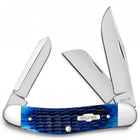 Razor Sharp AZ Case XX Sowbelly Stockman knife with navy blue jigged bone handle and three stainless steel blades
