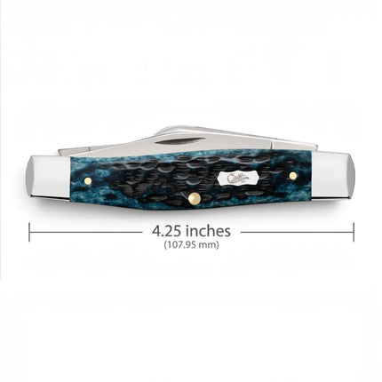 Razor Sharp AZ Case XX Stockman folding knife with Mediterranean blue peach seed jigged bone handle and silver bolsters