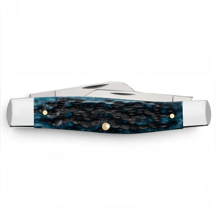 Razor Sharp AZ Case XX Stockman folding knife with Mediterranean blue peach seed jigged bone handle and silver bolsters