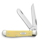 Razor Sharp AZ Case Yellow Synthetic Mini Trapper pocket knife with two open stainless steel blades