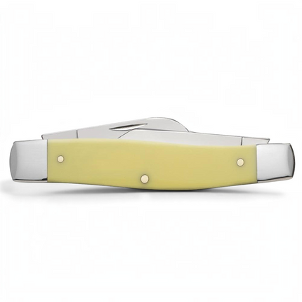 Razor Sharp AZ Case yellow synthetic handle Large Stockman pocket knife with three carbon steel blades