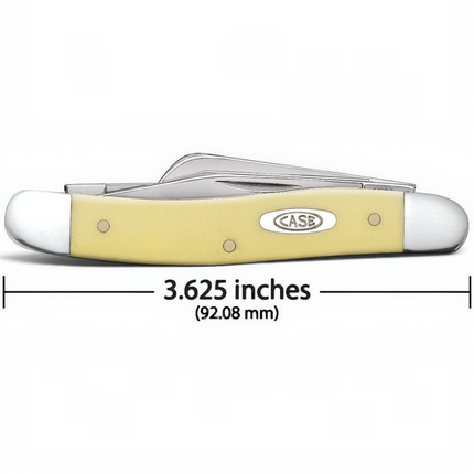 Razor Sharp AZ Case Yellow Synthetic Medium Stockman pocket knife with three stainless steel blades and yellow handle
