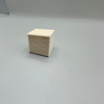 Razor Sharp AZ Rock Hard Deburring Felt Block, 1x1 inch square, beige felt for knife and tool sharpening, self-healing material.
