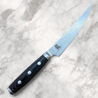 Razor Sharp AZ Dragon Classic 6-inch fillet knife with a satin CTS-BD1 steel blade and black Micarta handle