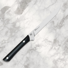 Razor Sharp AZ Kai Pro by Shun 6-inch flexible fillet knife with German stainless steel blade and black POM handle.