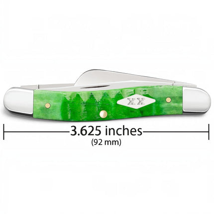 Razor Sharp AZ Case Gator Jigged Bright Green Bone Medium Stockman pocket knife with nickel silver bolsters