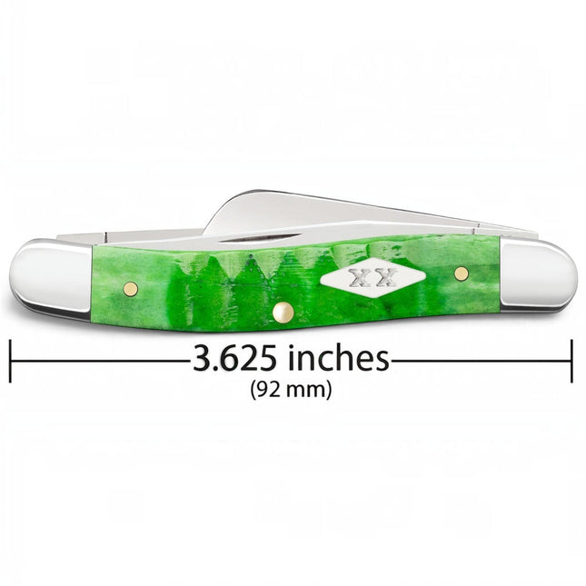 Razor Sharp AZ Case Gator Jigged Bright Green Bone Medium Stockman pocket knife with nickel silver bolsters