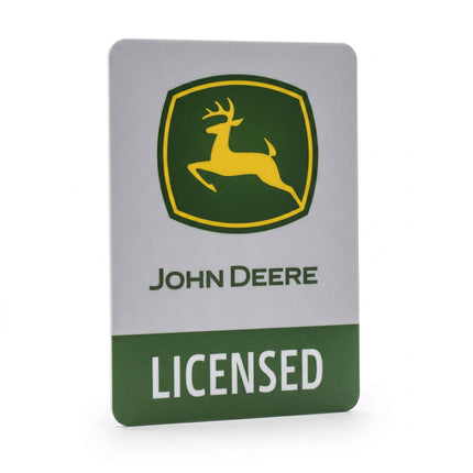 Razor Sharp AZ John Deere licensed product authentication card with official logo and branding