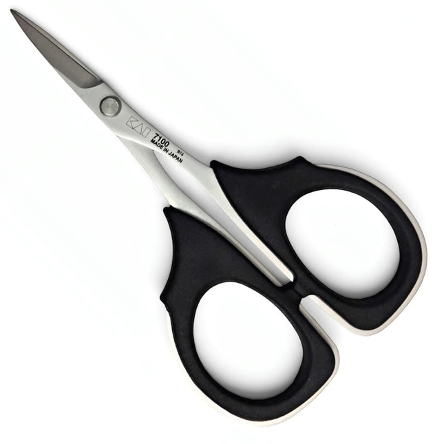 Razor Sharp AZ KAI 7100 professional 4-inch scissors with high carbon stainless steel blades and black elastomer handles