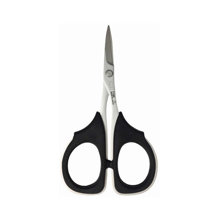 Razor Sharp AZ KAI 7100 4-inch professional scissors with high carbon stainless steel blades and black elastomer handles.