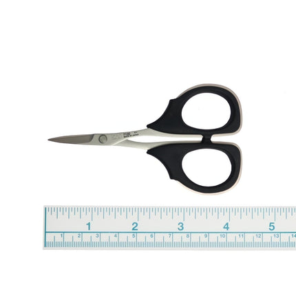 Razor Sharp AZ KAI 7100 4-inch professional scissors with high carbon stainless steel blades and black elastomer handles