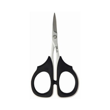 Razor Sharp AZ KAI 7100 4-inch professional scissors with high carbon stainless steel blades and black elastomer handles.