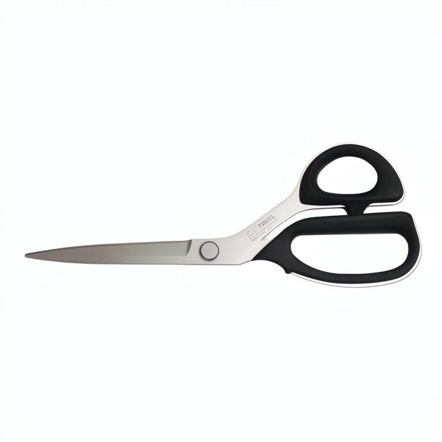 Razor Sharp AZ Kai 7250SL Slim Line 10" professional shears with high carbon stainless steel blades and black ergonomic handles.