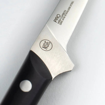 Razor Sharp AZ Kai Pro by Shun 6-inch flexible fillet knife showing the stainless steel blade and riveted POM handle.