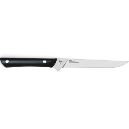 Razor Sharp AZ Kai Pro by Shun 6-inch flexible fillet knife with stainless steel blade and black riveted POM handle.