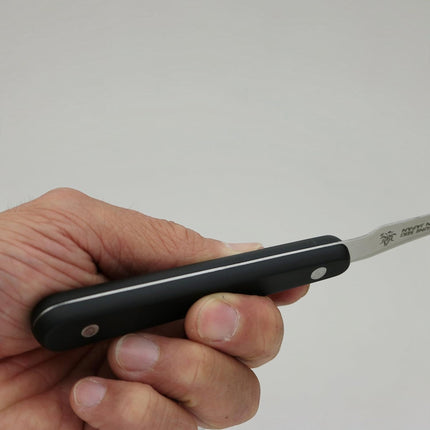 Kanetsune Serrated Tomato Knife – 4.13" Blade, 420J2 Stainless Steel, Full Tang, Black Resin Handle, Made in Japan