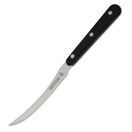 Kanetsune Serrated Tomato Knife – 4.13" Blade, 420J2 Stainless Steel, Full Tang, Black Resin Handle, Made in Japan