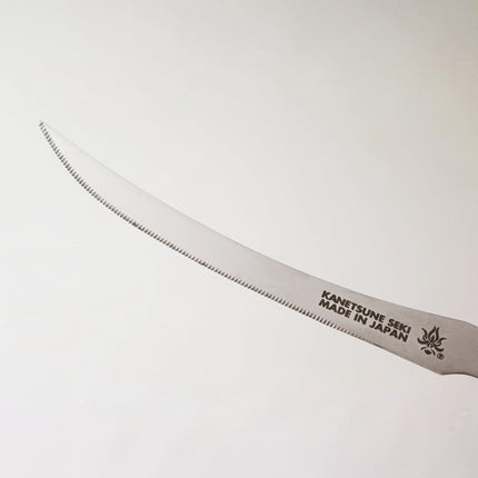 Kanetsune Serrated Tomato Knife – 4.13" Blade, 420J2 Stainless Steel, Full Tang, Black Resin Handle, Made in Japan