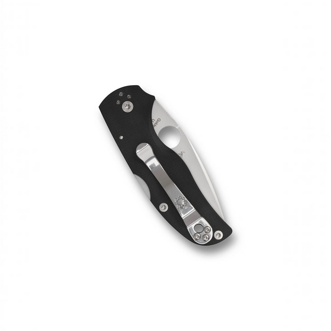 Razor Sharp AZ Native 5 lightweight folding knife with a black handle, black blade, and silver pocket clip.