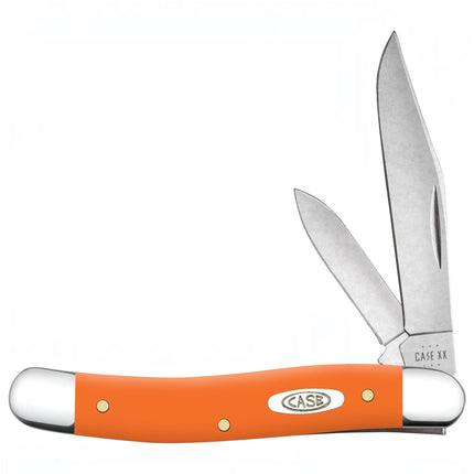 Razor Sharp AZ Case Smooth Orange Synthetic Medium Jack pocket knife with two stainless steel blades and nickel bolsters