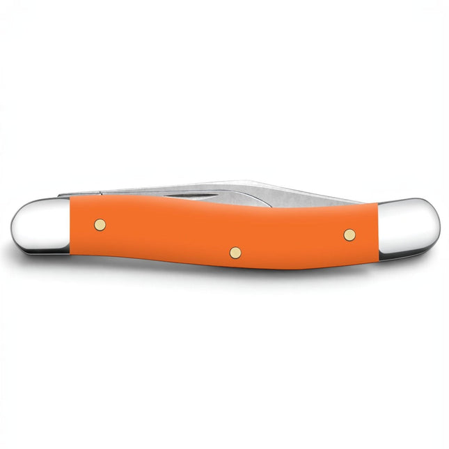 Razor Sharp AZ Case Smooth Orange Synthetic Medium Jack pocket knife with two blades and nickel silver bolsters
